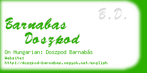barnabas doszpod business card