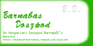 barnabas doszpod business card